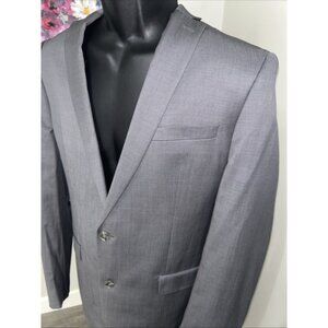 Bar III 42L Slim Fit Gray Two Button Double Vent Wool Suit
